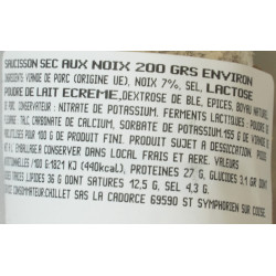 Saucisson sec aux noix, 200g env., la piece | Saucisson