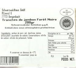 Jambon Forêt Noire tranché 190 g minimum