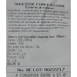 Saucisse Fumée à Cuire