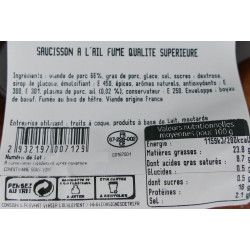 Saucisson à l'Ail Fumé Qualité Supérieure