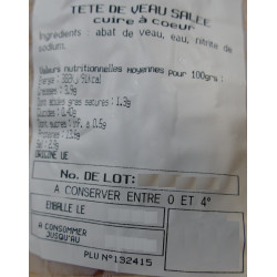 Tête de Veau Roulée Salée, pièce de 1,7 kg