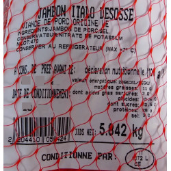 Jambon Italien entier désossé, pièce de 5,800 kg