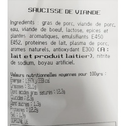 Saucisse de Viande Supérieure Fumée